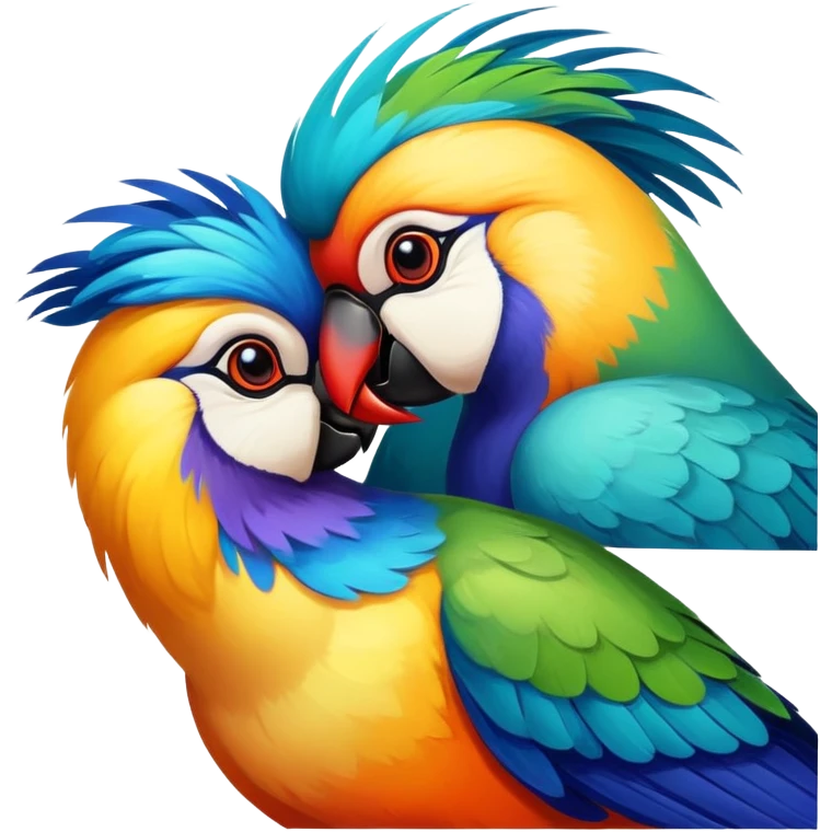 Birds making out emoji