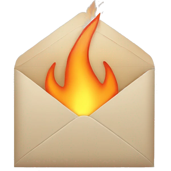 envelope with fire emoji