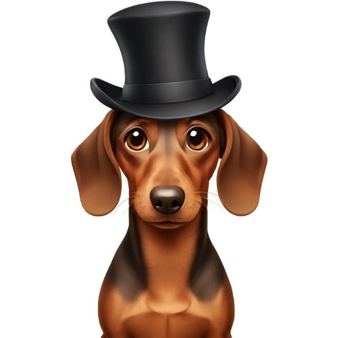 dachshund wearing a hat emoji