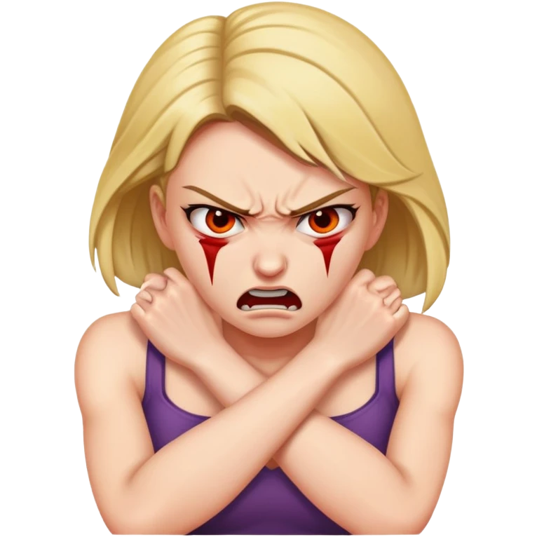 Angry women strangling herself emoji
