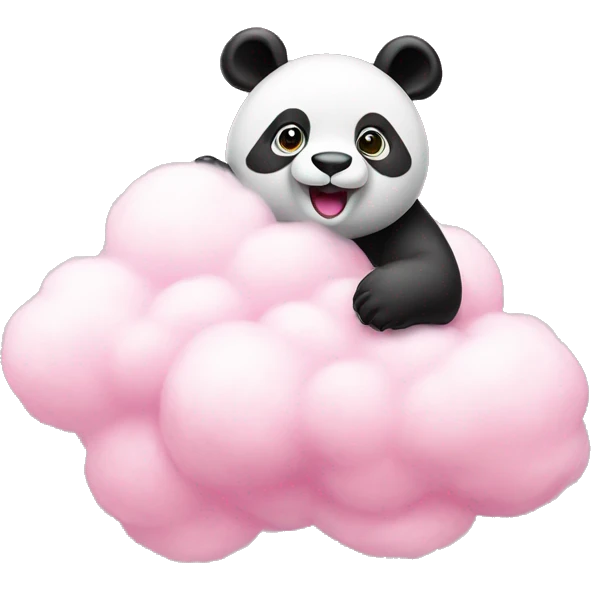 pink panda on a cotton candy cloud  emoji