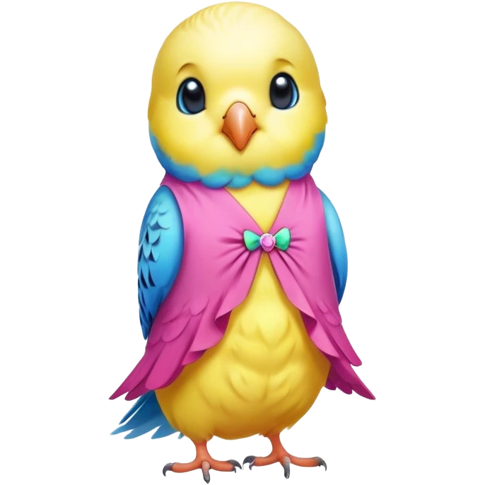 cute budgie in a dress emoji