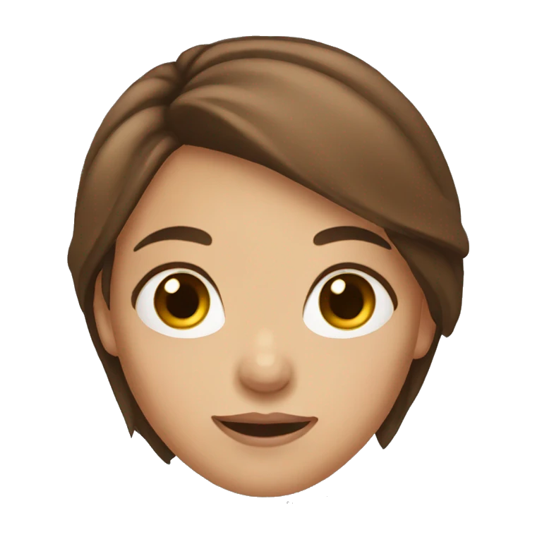 girl with brown hair and brown eyes emoji