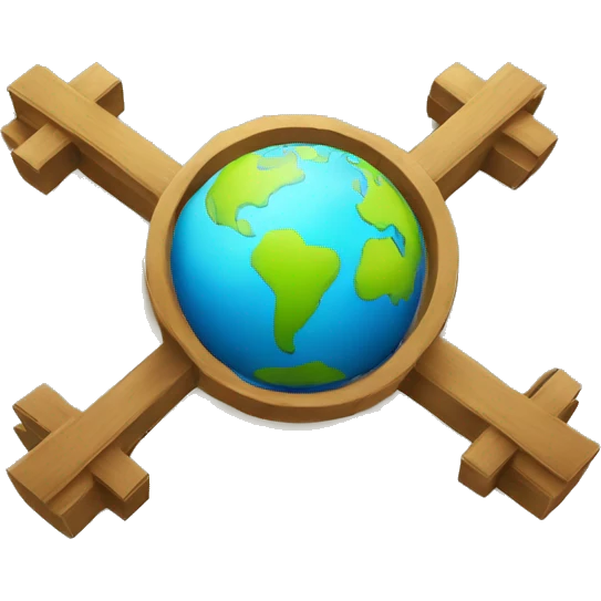 a cross with the globe in front, but make the cross infront of the globe smaller symbolizing spreading the gospel emoji