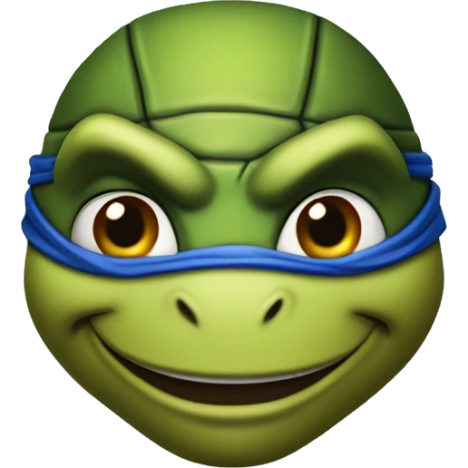 head shot of a teenage mutant ninja turtle emoji