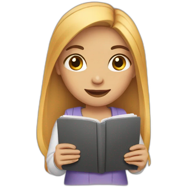 girl with notebook emoji