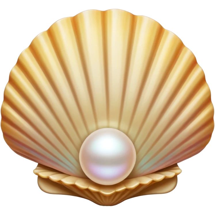 light beige open shell with pearl emoji