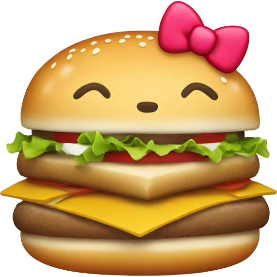 hello kitty hamburger emoji