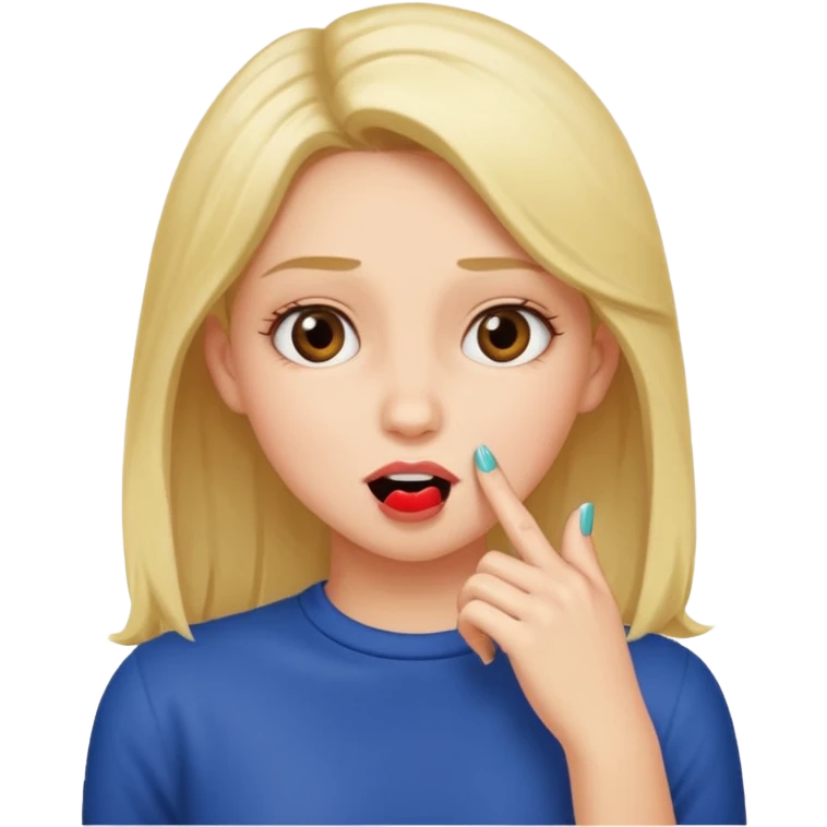 Girl biting nail looking to the side  emoji