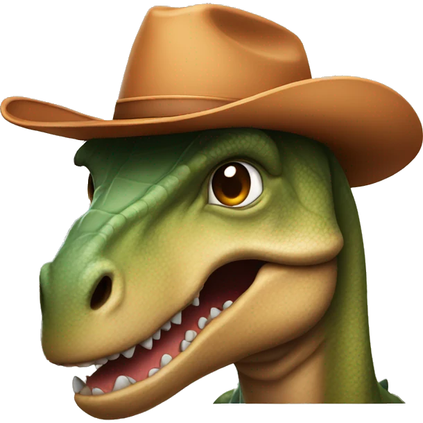 Dinosaur with cowboy hat emoji