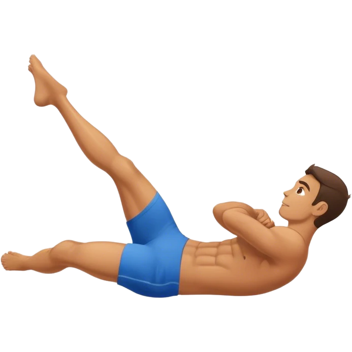 side-view of guy doing decline-crunches emoji