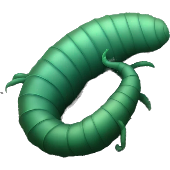Velvet worm under tire emoji