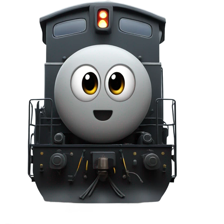 A electric locomotive (With little Kirby eyes on the front of the train) emoji