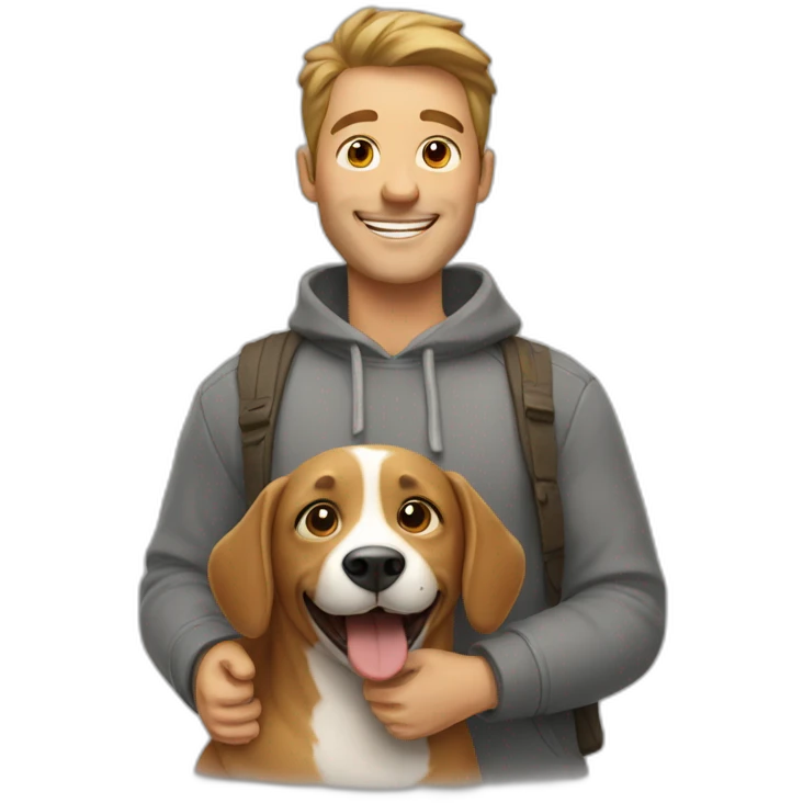 happy man with dog emoji