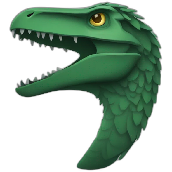 dark green raptor head sleeping emoji