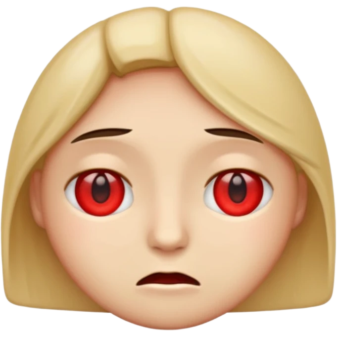 An emoji with red eyes  with tired face! emoji