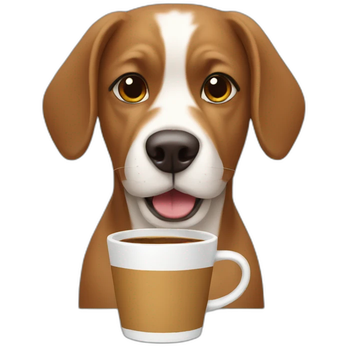 dog drinks coffee emoji