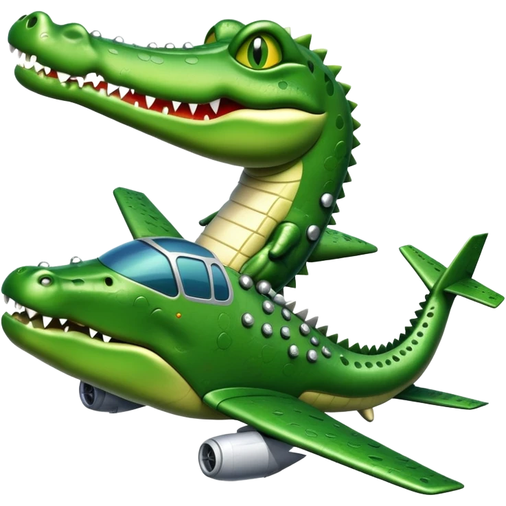 crocodile fused with and airplane and has bombs emoji