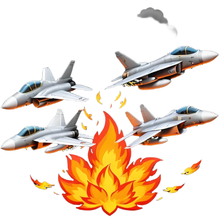 Fighter jets dropping bombs emoji