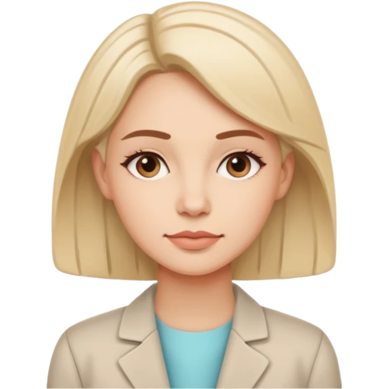 Minimalist illustration of a female psychologist, calm expression, modern line art style, soft colors, clean and professional design, white background emoji