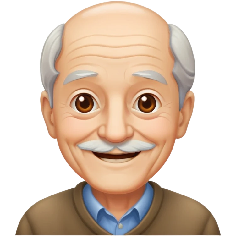 smiling old man indoors emoji