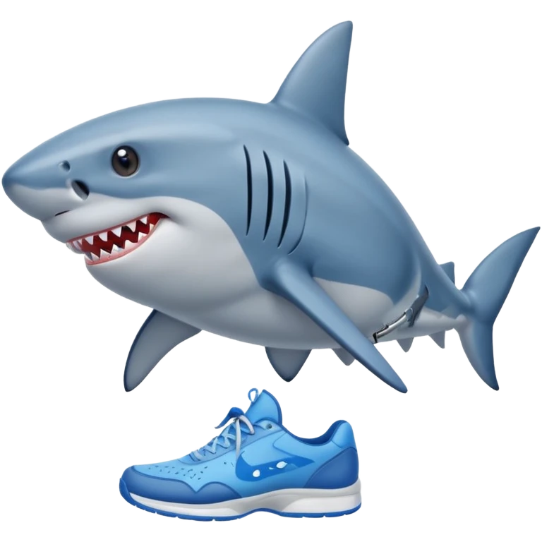 A shark with 2 tenis shoes blues emoji
