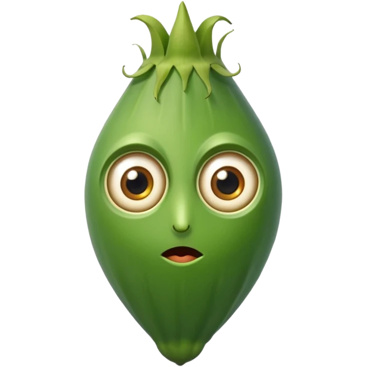 bhindi keeping the shape normal with big eyes emoji