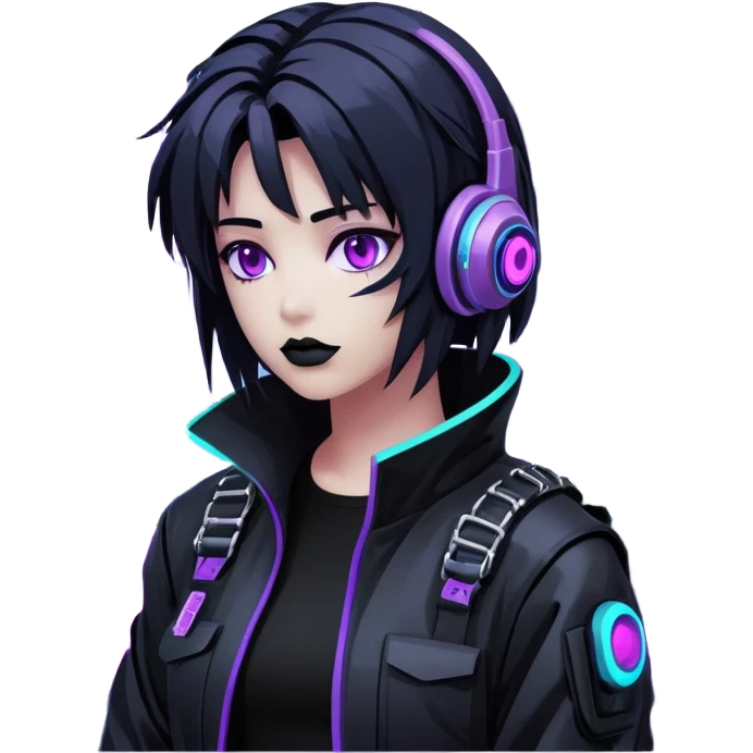 Dark night cyberpunk, cybercore, vaporwave aesthetic emoji