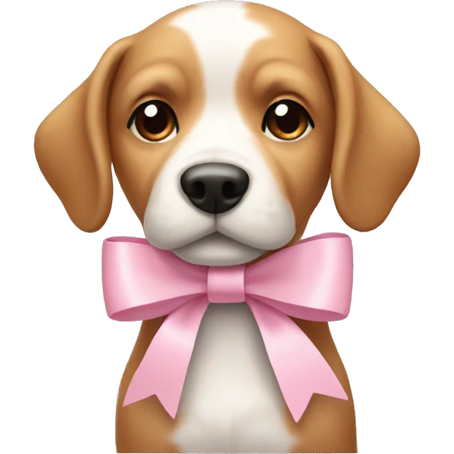 Dog with a light pink bow emoji