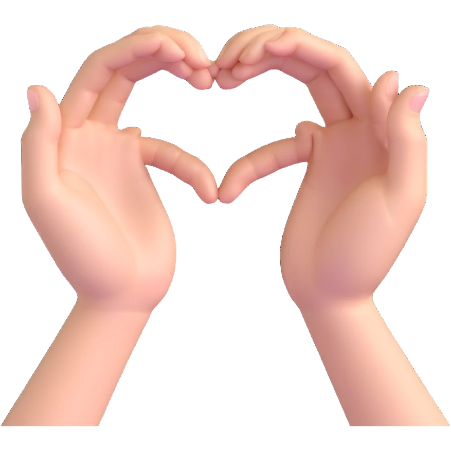 two hands forming a heart emoji