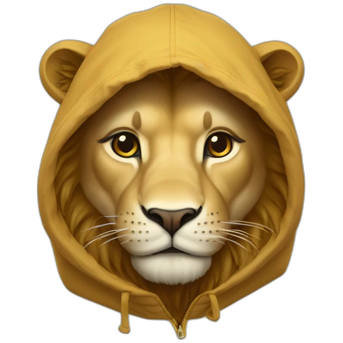 Lion avec un cagoule emoji