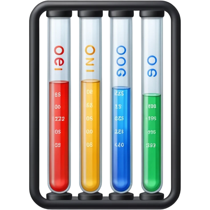Labels on test tubes. emoji