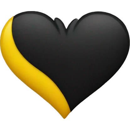 Half black and yellow heart emoji