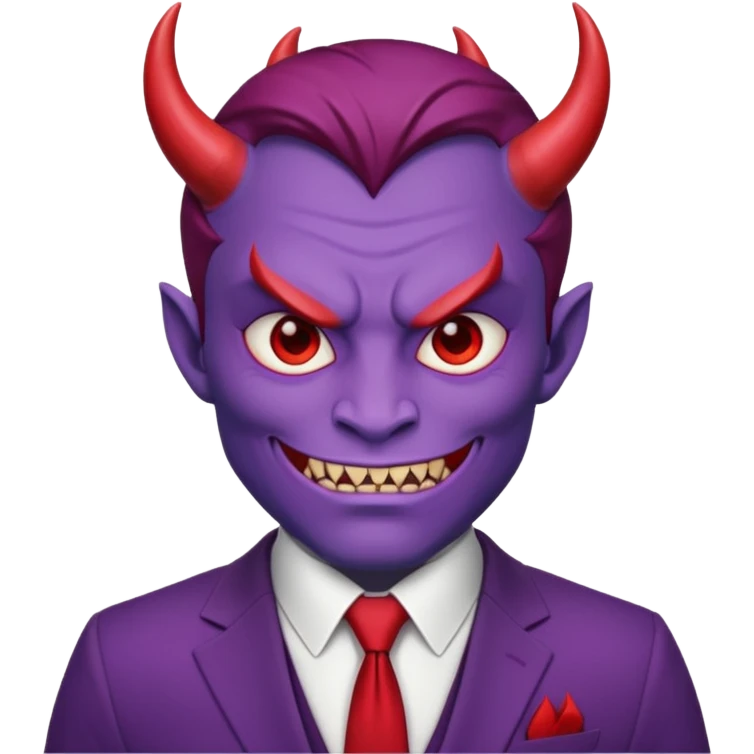 purple face devil with suit emoji