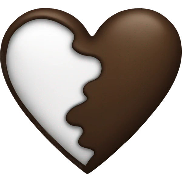 Black-And-deep-brown-Heart-Emoji emoji