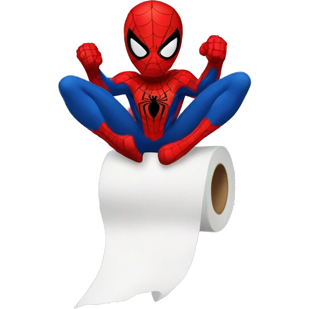 Spiderman with toilet paper emoji