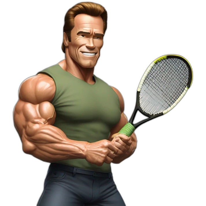 Arnold Schwarzenegger jugando al pádel emoji