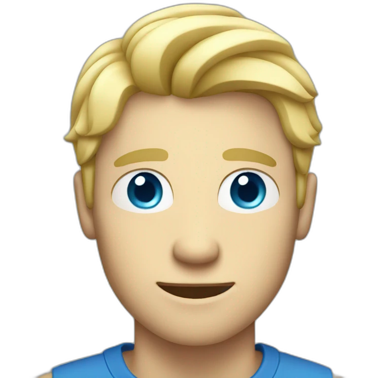 Blond guy with Blue eyes Holding an iPhone  emoji