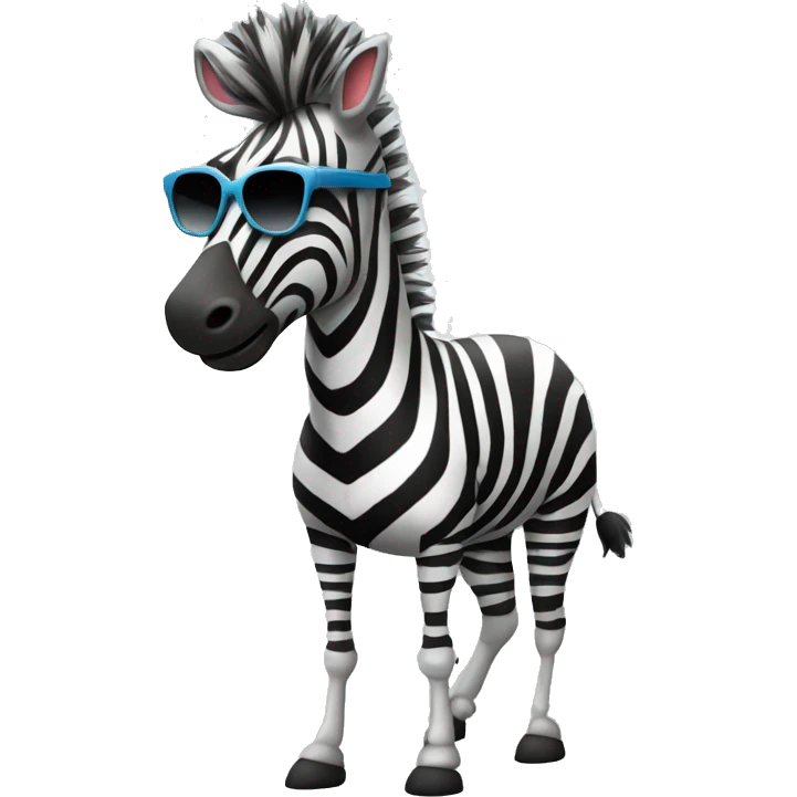 A cool zebra wearing sunglasses, striking a confident pose emoji