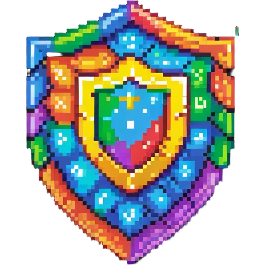simple rainbow colored magical code shield emoji