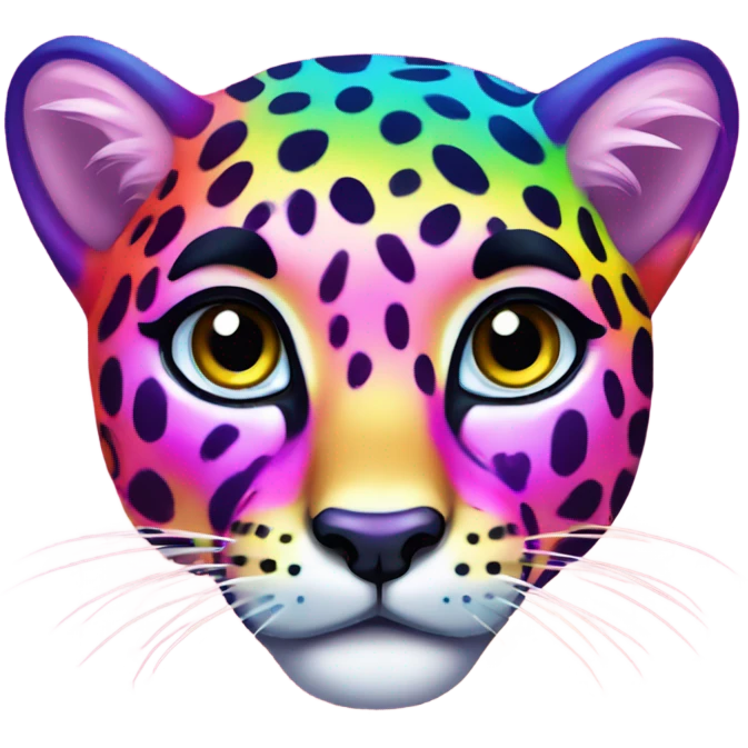Lisa frank rainbow cheetah  emoji