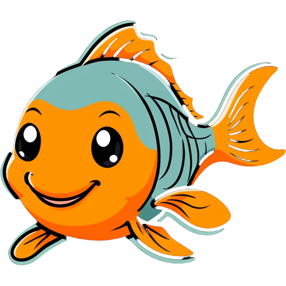 Happy nodding goldfish emoji