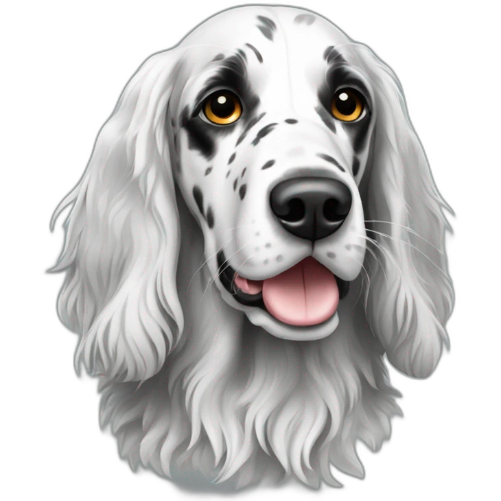 english Setter black white emoji