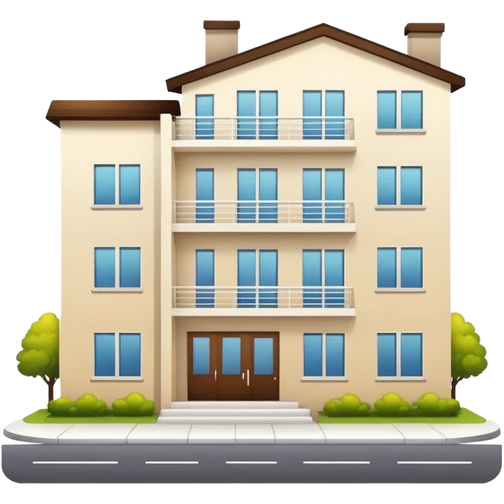 Housing apartment building with welcome sign emoji