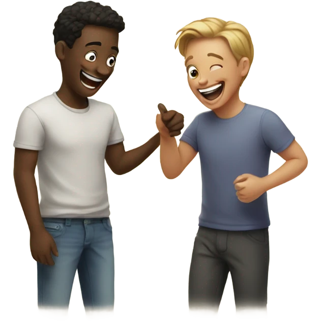 friends sharing laughter indoors emoji