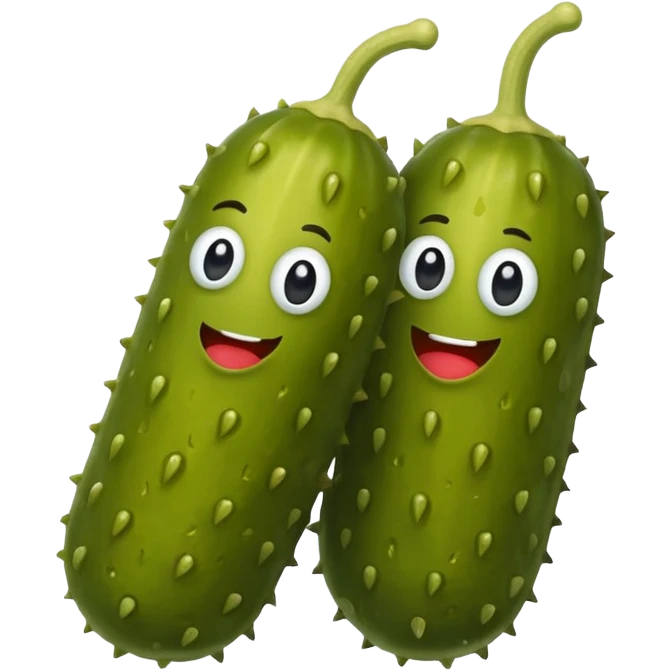 A pickle with two pickleballs emoji
