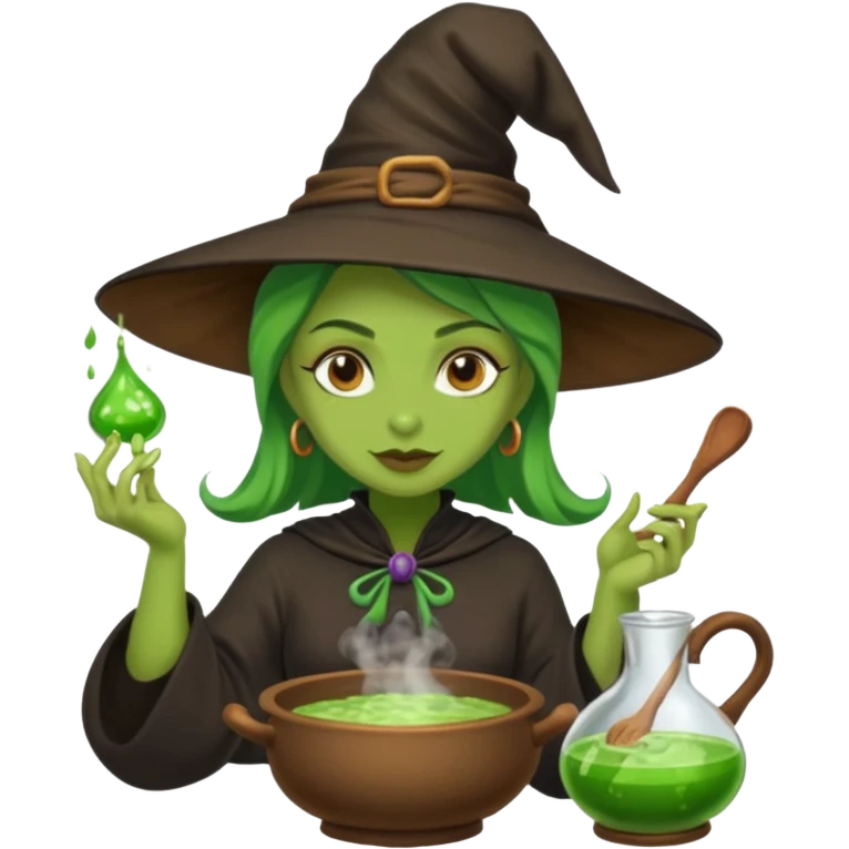 green witch cooking potion emoji