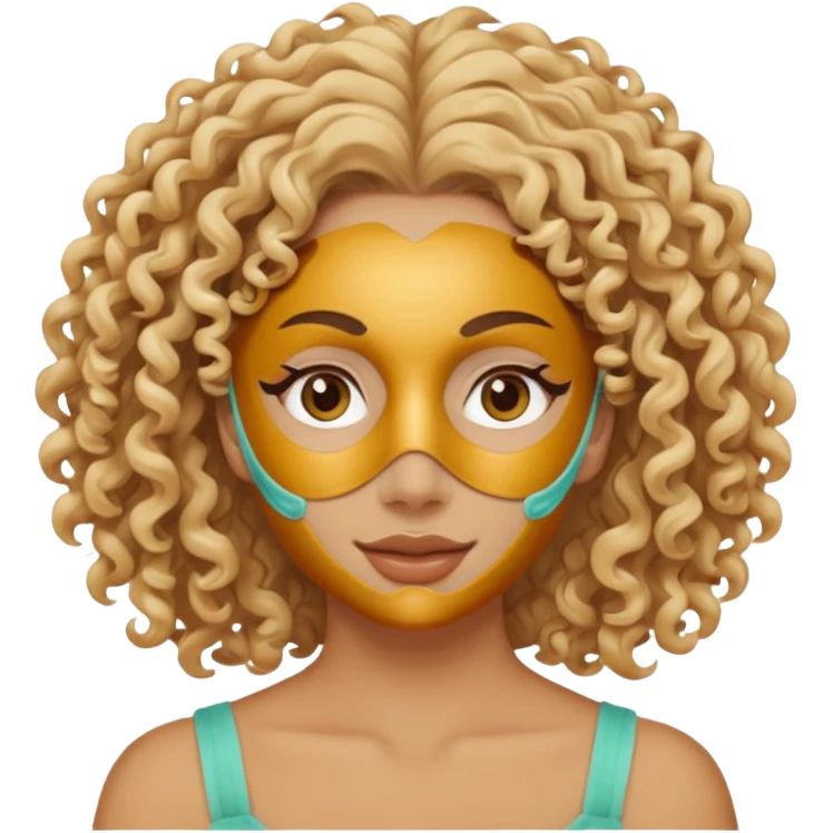 clay mask woman blond curly emoji