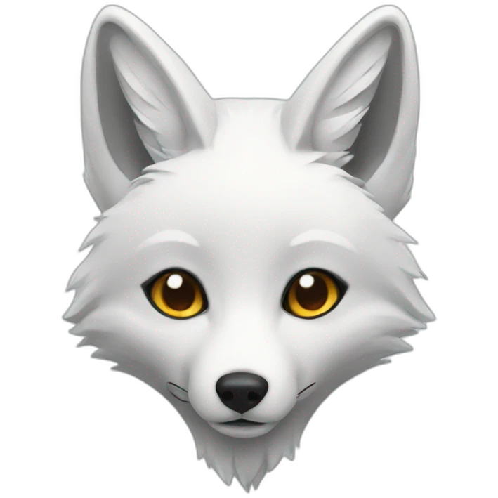 blue white fox emoji