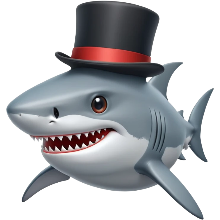 Shark with a top hat emoji